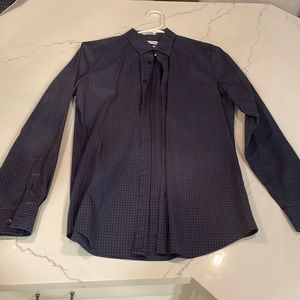 Calvin klein small casual button down shirt.   Blue and black.